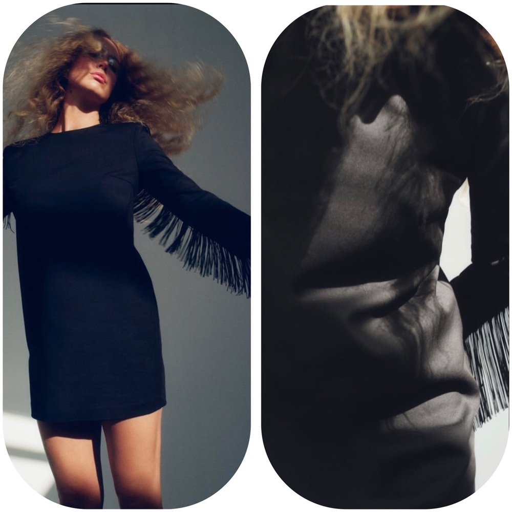 New with tag Zara fringed mini dress / L